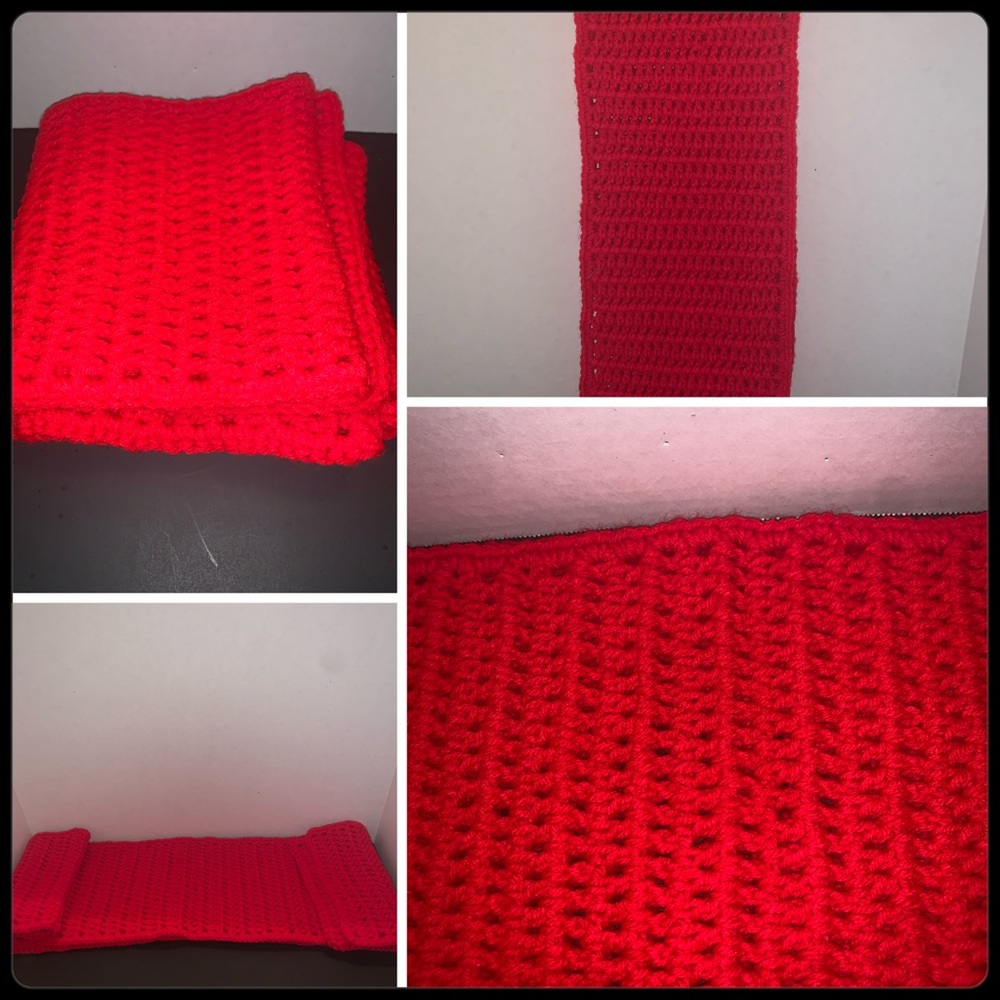 🟢🟢❤️☃️LARGE LONG RED THICK HAN KNITTED SCARF☃️❤️